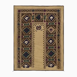 Vintage Uzbek Hand Embroidery Faded Suzani Tablecloth