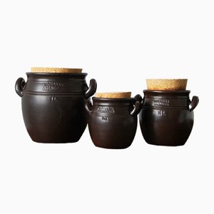 Pots Vintage Vernis par Höganäs Keramik, Set de 3