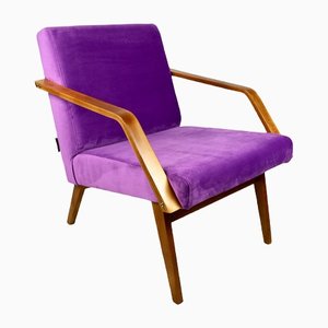 Vintage Purple & Rosewood Lounge Chair, 1970s