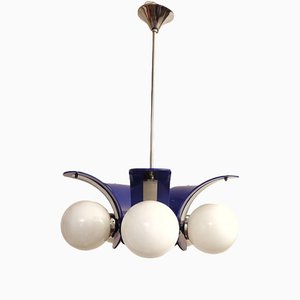 Deckenlampe aus Kunststoff & Glas, Spanien, 1970er