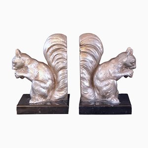 Art Deco French Squirrel Bookends, 1930s, Set of 2