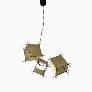 Mid-Century Italian Modern 3-Cube Ceiling Lamp, Italy, 1950s