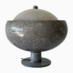 Italian Acrylic Glass Top & Marble Body Floor Lamp, Italy, 1960s