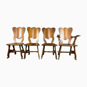 Dutch Brutalist Dining Chairs, Set of 4