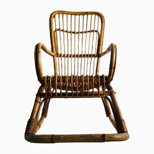 Mid-Century Bamboo Rocking Chair by Franco Albini, 1960s