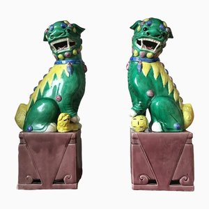 Extra Large Green Foo Dogs, Set of 2