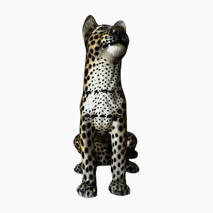 Large Vintage Ceramic Leopard by Favaro Cecchetto, 1960s