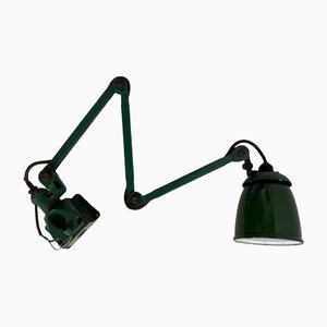 Industrial Green Machinist Wall Light from EDL, 1930s