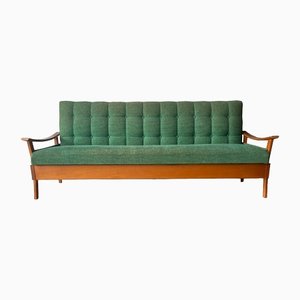 Mid-Century Danish Teak Green Sofa or Daybed