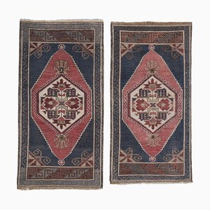 Small Handmade Distressed Sink Mats or Rugs, Set of 2
