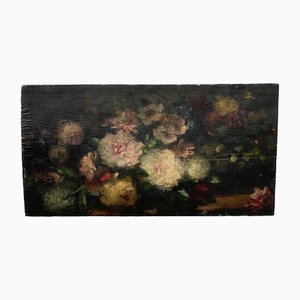 Oil on Panel Bouquet of Flowers Fine 18th Still Life, 1800s, Oil