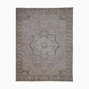 Large Vintage Hand-Knotted Floor Rug in Neutral Colors