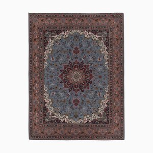 Large Blue, Terracotta, Red and Pink Rug in Wool