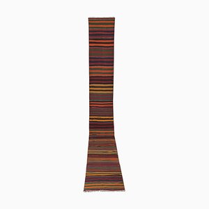 Extra Long Mid-Century Turkish Multicolored Runner Rug