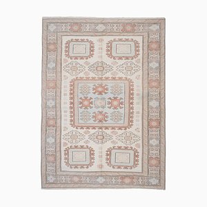 Vintage Turkish Oushak Rug in Cream Wool