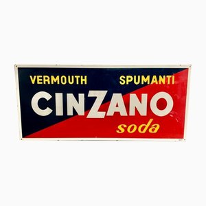 Panneau Cinzano Vintage en Métal, 1950s
