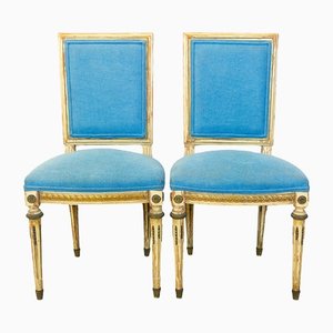 19th Century Louis XVI Style Dining Chairs, France, Set of 2