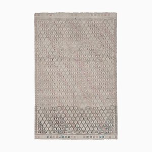 Vintage Faded Turkish Jajim Kilim Rug