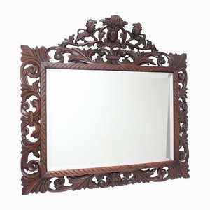 19th Century Antique Carved Oak Wall Mirror, 1860