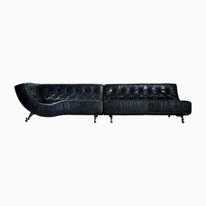 Postmodern Soft Leather Chaise Longue and Sofa by Gerard Van Den Berg for Montis, 1980s, Set of 2