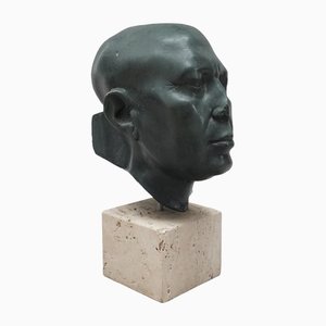 Replica Priest Head Green Head of the Gypsum Formers State Museums in Berlin, 1800s, Plaster