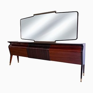 Mid-Century Italian Sideboard with Mirror by Osvaldo Borsani for Atelier Borsani Varedo, 1955