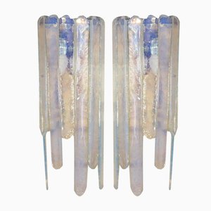 Blue Murano Ice Glass Wall Lamp by Carlo Nason for Mazzega