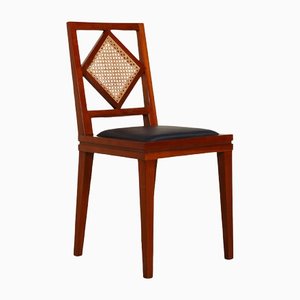 Blue and Brown Wood & Leather 458 Sa 65 Chair from WK Wohnen
