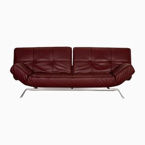 Red Leather Smala 3-Seater Sofa from Ligne Roset