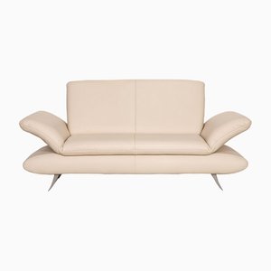 Cremefarbenes Rossini 2-Sitzer Ledersofa von Koinor