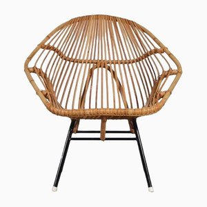 Rattan Stuhl von Rohé Noordwolde, Niederlande, 1950er