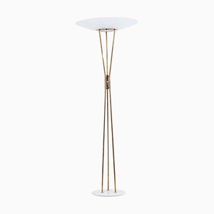 Brass and Marble Floor Lamp from Stilnovo, Italy, 1950s