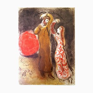 Marc Chagall, Rencontre de Ruth et Boaz, 1960, Lithographie Originale