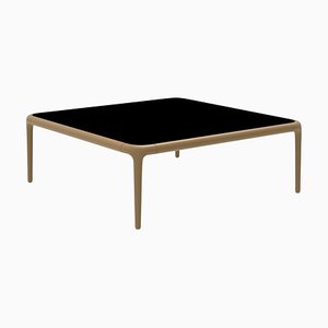 80 Xaloc Gold Coffee Table with Glass Top from Mowee