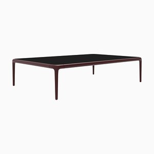 120 Xaloc Burgundy Coffee Table with Glass Top from Mowee