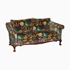 Mulberry Silk Velvet Sporting Life with Claw & Ball Feet Sofa