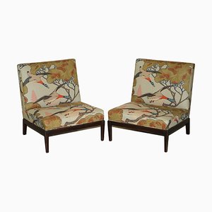 Set of Norris Armchairs in Mulberry with Flying Ducks Upholstery from George Smith, 2022