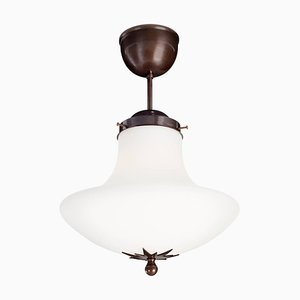 Lampada da soffitto D30 in vetro opalino di Konsthantverk