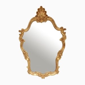 Large Louis XV Style Wall Mirror with Ornate Gold Gilt Moulded Frame, 1970s