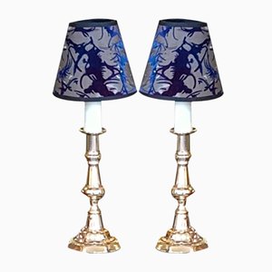 Lampes de Bureau Bougeoirs en Laiton, 19ème Siècle, Set de 2