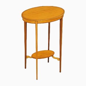 Mesa auxiliar eduardiana de madera satinada