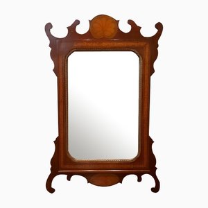 Edwardian Chippendale Spiegel aus Mahagoni