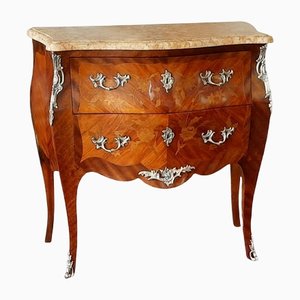 Commode Bombe en Bois de Violette et Noyer, France, 19ème Siècle