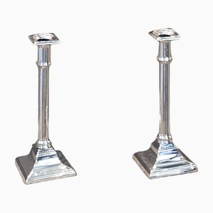 George III Brass Ejector Candleholders, Set of 2