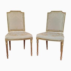 Viktorianische Salonstühle aus vergoldetem Holz, 2er Set