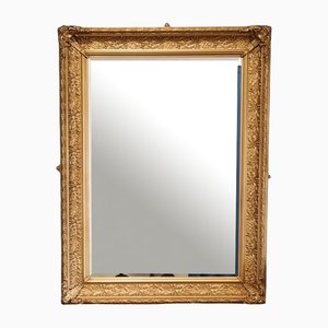 Miroir Biseauté Victorien en Bois Doré et Cadre Biseauté