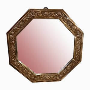 Specchio con cornice in ottone pressato, anni '20