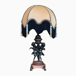 French Bronze and Marble Table Lamp, 1890s