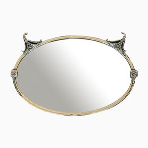 Espejo oval de latón de finales del siglo XIX, década de 1890