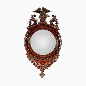 Regency Mahogany Convex Mirror